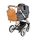 LÄSSIG Baby Wickelrucksack Wickeltasche mit Wickelunterlage und Kinderwagenbefestigung wasserabweisend/Little One & Me Square Backpack Big caramel