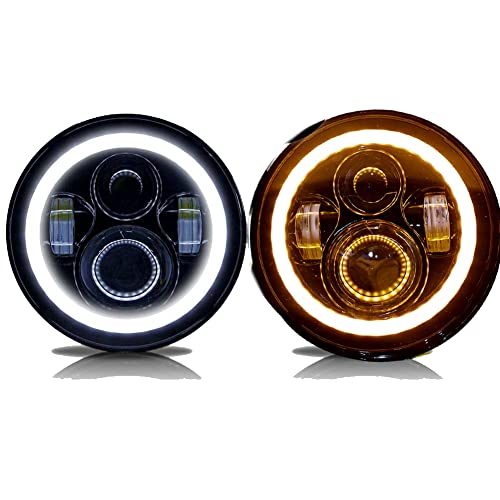 LED Black Projector Headlights Headlamp Compatible with Jeep Wrangler JL Gladiator 2018+ w/Factory Halogen Lamps