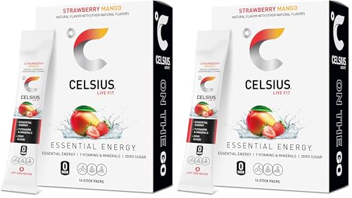 CELSIUS On The Go Strawberry Mango, Sugar Free Energy Drink Mix S...