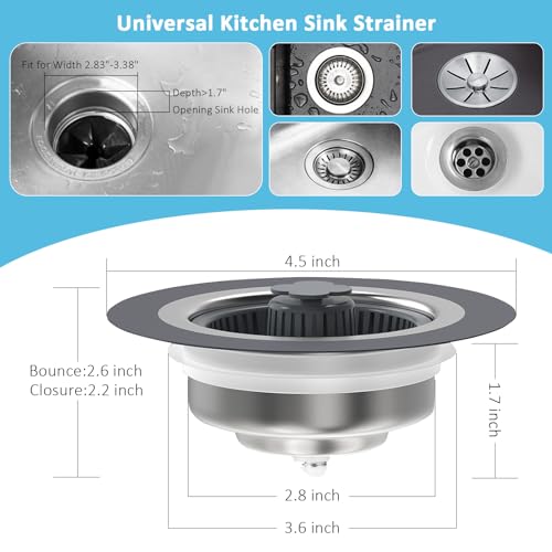 Colador de Fregadero de Cocina 3 en 1 de Acero Inoxidable miniatura 3