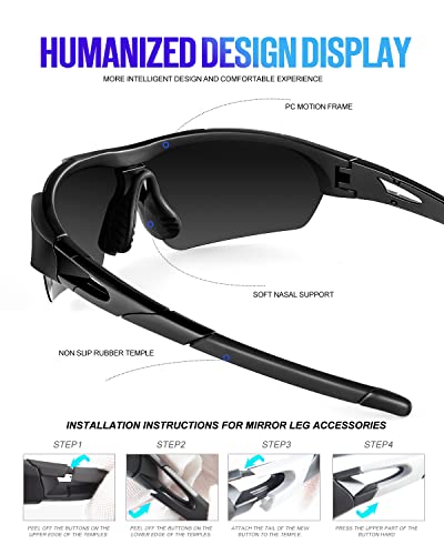 Kaliyadi Mens Polarized Sunglasses, Cool Sports Sunglasses For Men Women Uv400 Protection For Cycling Driving 2 Packs (Grey/Dark Blue) #TOP3