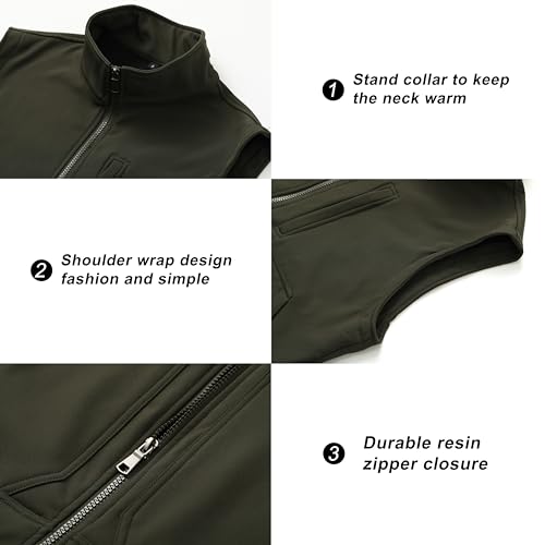 Image of VtuAOL Men's Lightweight Softshell Vest Outdoor Quilted Vest Sleeveless Jacket for Travel Hiking Golf
