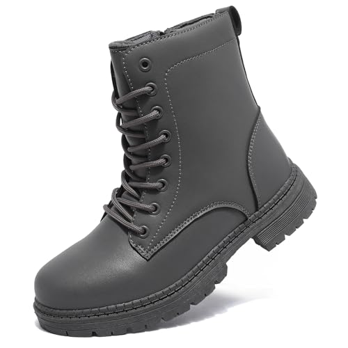 Topwolve Botas para Mujer Impermeable Botines de Tobillo Invierno Con Forrada CáLido Botas de Nieve,Gris,37 EU