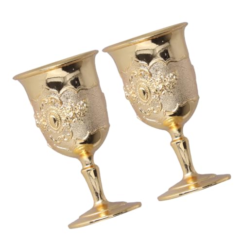ABOOFAN 4 Pièces gobelet vintage verres métalliques calice à vin en métal décor verres à martini whisky porte-vin gobelet à vin rouge élégant verre à liqueur verre de vin pétillant