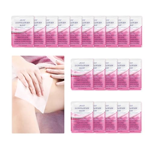 Lot de 20 Lingettes Après Épilation à la Cire Huile Calmante pour la Peau Nettoyant Pour Tous les Types