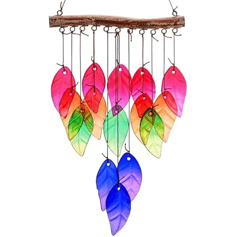 H&D Hyaline&Dora 23" Colourful Glass Wind Chimes Cover