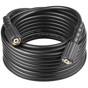 CGACOL Pressure Washer Hose 50FT X 1/4″ Kink Resistant High Power Washer Extension Hose Kits with M22-14mm Fitting 3600PSI Pressure Washer Replacement Hose