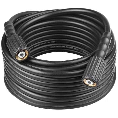 CGACOL Pressure Washer Hose 50FT X 1/4″ Kink Resistant High Power Washer Extension Hose Kits with M22-14mm Fitting 3600PSI Pressure Washer Replacement Hose