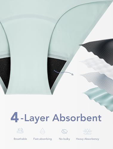 Period Underwear for Women Seamless Leakproof Bikini Regular Absorbency Period Panties 5 Pack3