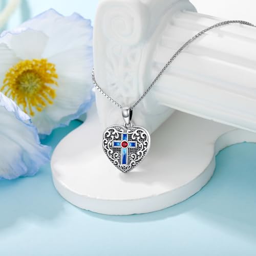 SOULMEET Heart Shaped Cross Locket Necklace That Holds 2 Pictures Photo Keep Someone Near to You Sterling Silver Custom Jewelry Personalized Locket Pendant2