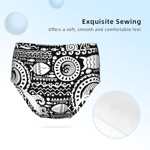 Polynesian Style Marine Tribal Girls' Underwear Soft Cotton Little Girls Panties Comfort Briefs3