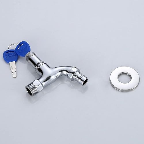 Miniatura 4 de Grifo para exteriores con adaptador de 1/2 pulgada a 3/4 pulgadas y 2 llaves, evita el robo de agua y el uso no autorizado