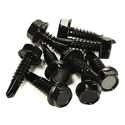 Mellewell ZWZGB-1.10X3/4-100 #10 X 3/4 Inch Hex Washer Head Self Drilling Screws, 410 Stainless Steel Self Tapping Sheet Metal Screws thumb #6