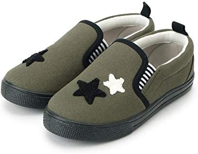 Amazon ハッシュアッシュ 星サガラ刺繍スリッポン G 19 19 0cm カーキ 027 運動靴 スニーカー