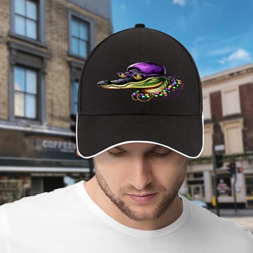 Baseball Cap for Men Women,Mardigator Mardi Gras Alligator Men Women Mardi Gras Baseball Hat2