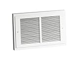 Broan-NuTone 124 Wall Heater with Downflow Louvers, Supplemental Heater for Bathroom and Home, White Grille, 120 VAC, 750/1500 Watt