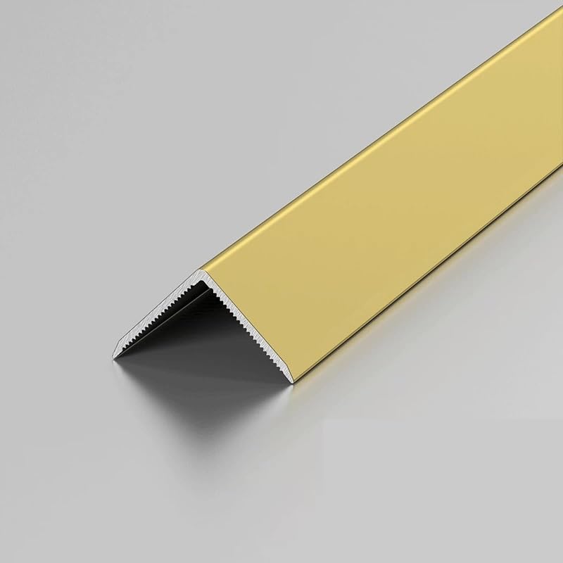 L-Shape Corner Strip, Aluminium Threshold Strips, Floor Transition Strips, Corner Guards, Flooring Edge Trim Joining - 100cm(3pcs)(Gold,0.6 * 0.6cm) โ image 1