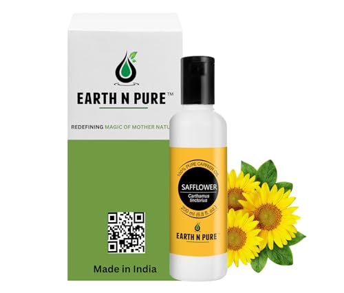Image of Earth N Pure Safflower Oil for Body Massage, Skin Care, Nails and Hair Growth | 200 ML