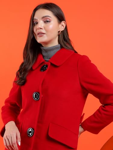 Image of KOTTY Womens Cotton Blend Standard Length Elegant Style Coat - Classic Style with Modern Detailing