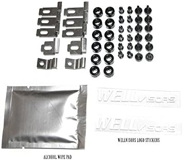 WellVisors Window Visors Wind Deflectors Compatible with Toyota Highlander 2008-2013 with Chrome Trim Rain Guards 3-847TY016