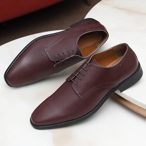 Image of LOUIS STITCH Men's Italian Leather Shoes Handmade Formal Lace Up Derbies for Men (RXPL)