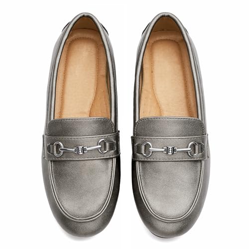 Image of BGSTGUDS Women's Wide Loafers Shoes Cute Dressy Shoes Ladies Comfort Slip Ons Work Shoes