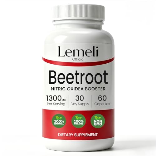 Lemeli Beetroot Extract Lemeli Beetroot Capsules 1300mg Natural Vegan & Non-GMO - 60 Capsules (1Pcs)