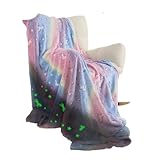 Frazada Infantil Individual que Brilla en la Oscuridad de Textura Suave y Ligera - Manta Cobija Infantil Luminosa para...