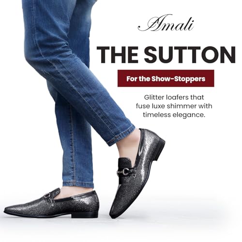 Image of Amali Men's Embellished Velvet Tuxedo Loafers, Smoking Slippers | Velvet slip-on smoking slippers with embellished upper for tuxedos, weddings and formal occasions