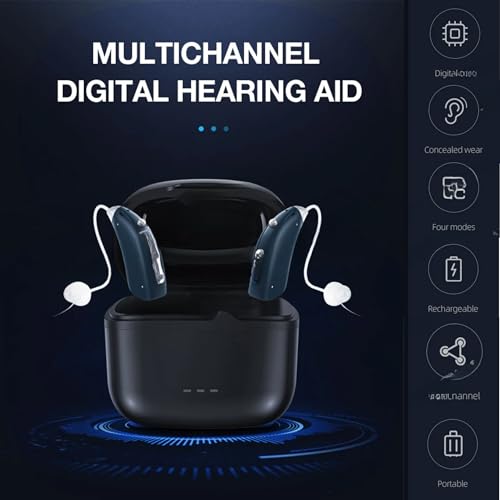 Image of Aika AK-6318 16-Channel Advance AI Technology Rechargeable BTE Hearing Aid for All Ages with Active Noise Cancellation, Multiple Mode- Elevate Your Hearing Experience (For Both Ear, Blue Color)