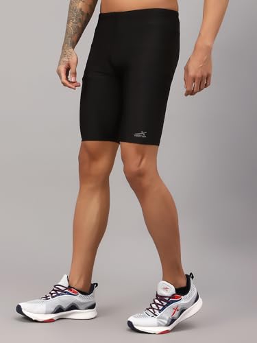Image of Vector X Unisex Adults Compression Bottom Sports Sports Shorts Body fit Ideal for Cycling,Swimming, Skating, Gym, Fitness (S) Black