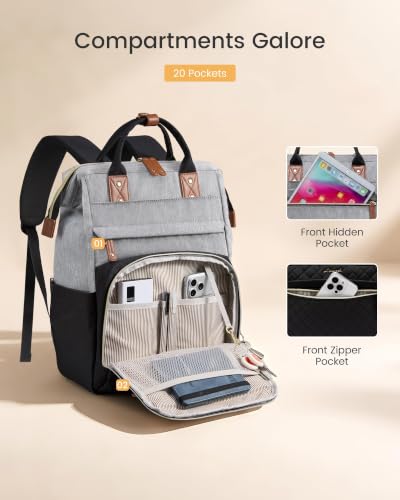 Image of LOVEVOOK Laptop Backpack Women Quilted Teacher Nurse Work Backpack Purse