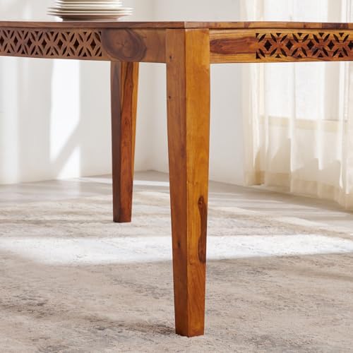 Image of Sheesham Wood Dining Table (57 * 34 * 30 inch) | Multi-Purpose uses Home and Office Desk | Dining Room Furniture | Wooden 6 Seater Dining Table |