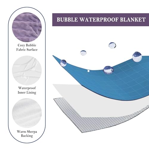 Couverture imperméable chien 152x203 plaid lit violet - 4