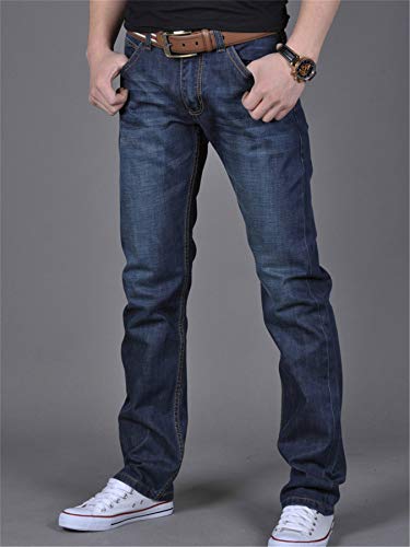 Andongnywell Men's Slim Straight Leg Jeans Straight Stretch Denim Pocket Jean Trousers Fashion Denim Pants3