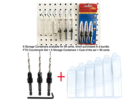Image of FTG USA #8 (11 /64 inch) Wood Countersink Drill Bit 3-Pc Set with Hex Key