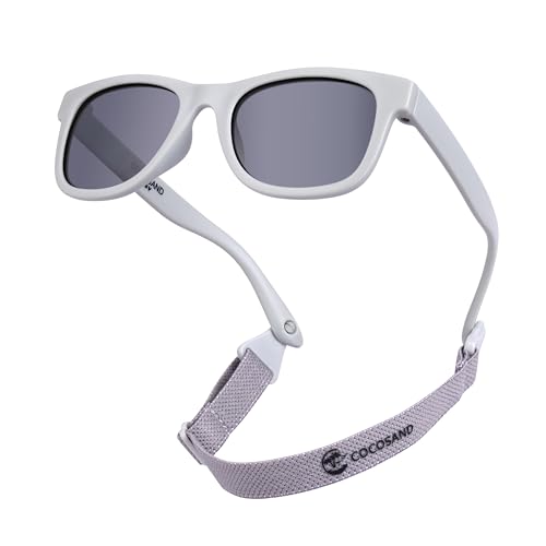 Image of COCOSAND Flexible Baby Sunglasses with Strap Polarized UV Protection for Toddler Infant Newborn Boy Girl Age 0-24 Months