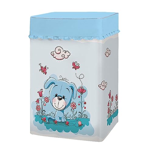 Odot Funda Lavadora de Carga Superior Funda, Lavadora Impermeable Proteccion Solar Exterior Impermeable con Cremallera para Lavadora y Secadora de Carga Superior (L-56x92x58cm,cachorro de jardín)