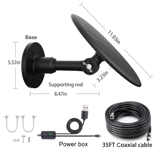 Image of Outdoor TV Antenna for Digital TV, 720 Long Range Omni Directional Reception Digital HD Antenna Signal, with Super Signal Booster, 35ft HDTV Cable, for Attic /Camping /RV /Boat, 2026 Latest, Black
