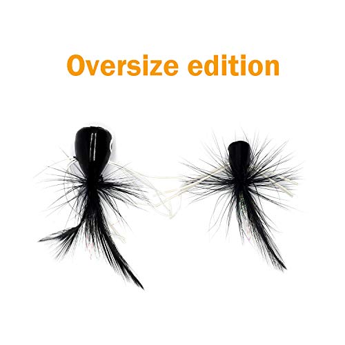 YZD Bass Popper Fly Dry Fly Fishing Flies Kit Panfish Bass Fishing Popper Topwater Bait (Oversize Kit)