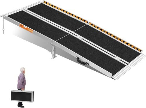KOLOTOOL Portable Wheelchair Ramp 5ft, Non-Skid Aluminum Ramps for Wheelchairs for Home Steps, 800 LBS Capacity Handicap Ramp for Doorway, Threshold, Front Porch, Entry, Stairs 60" Lx 29.2" Wx2H