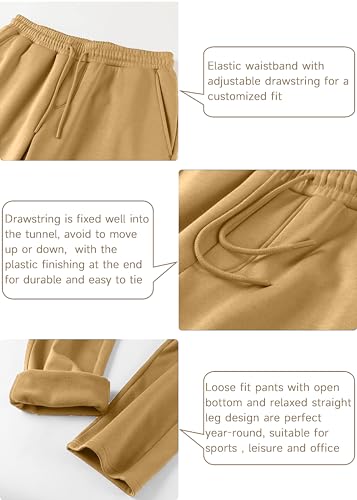 ALAVIKING Mens Sweatpants Antistatic Fabric Athletic Pants with Pockets Lounge Open Bottom Pants Fleece Sweatpants for Men4