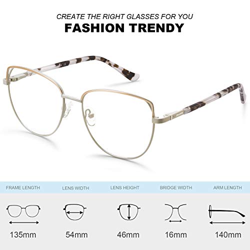 Image of CARFIA Cateye Womens Blue Light Blocking Glasses CA6205