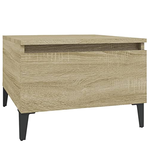 HETFTJN Nachttisch Klein Gartentische Balkontisch Klein Coffee Table - Beistelltisch Sonoma-Eiche 50x46x35 cm Holzwerkstoff für Outdoor Wohnzimmer Schlafzimmer Balkon