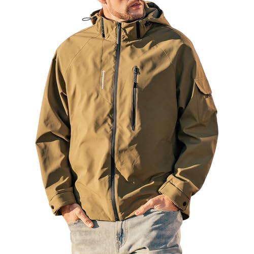 Image of Men'S Hooded Jacket 2024 New Outdoor Workwear Jacket Spring And Autumn Men'S Windproof Sports Top
