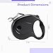 wkao Retractable Dog Leash, Easy Lock for One-Hand Operation, Classic Black Design, 16.4 Ft Extendable for Walking, Training
