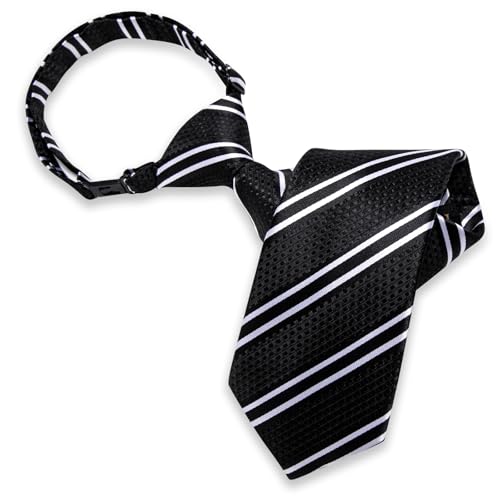 Image of Barry.Wang Boys Ties School Pre-Tied Kids Necktie Handkerchief Clip Set Uniforms Child Ties for 8-14 Years Wedding Party
