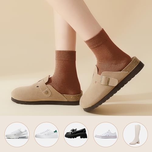 Image of J-BOX Crew Socks for Women Casual Cotton Socks Soft Breathable Dress Socks 10 Pairs