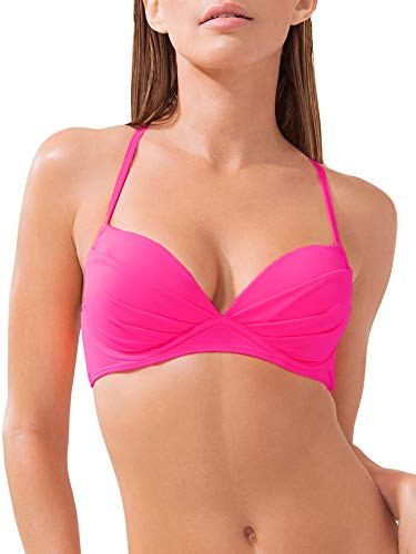 Smart & Sexy Women's Swim Secret Convertible Push-up Bikini Top, Fuchsia Sizzle, 38C