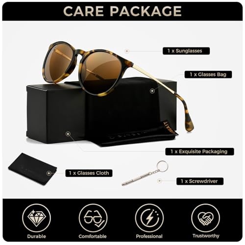 Image of SUNGAIT Premium Vintage Round Sunglasses for Women Men Classic Retro Trendy Style